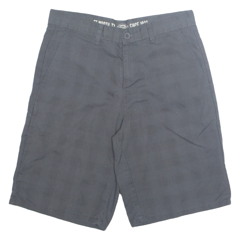 DICKIES Mens Workwear Shorts Grey Check M W30