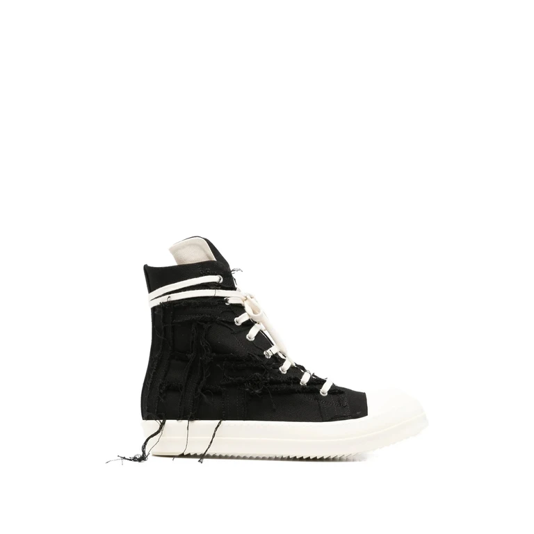 Rick Owens Drkshdw Frayed High-top Sneakers