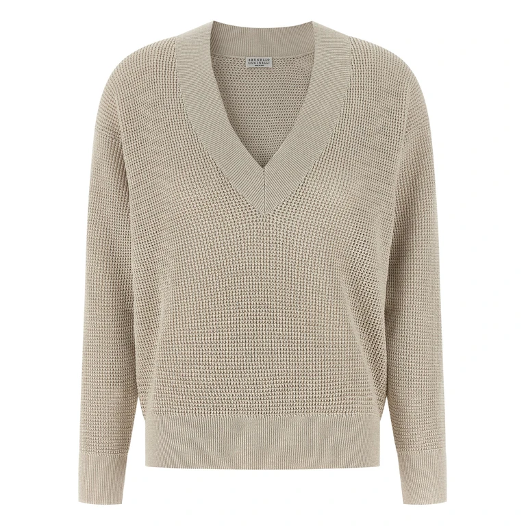 Brunello Cucinelli Beige Cotton Cardigan Clothing - Women