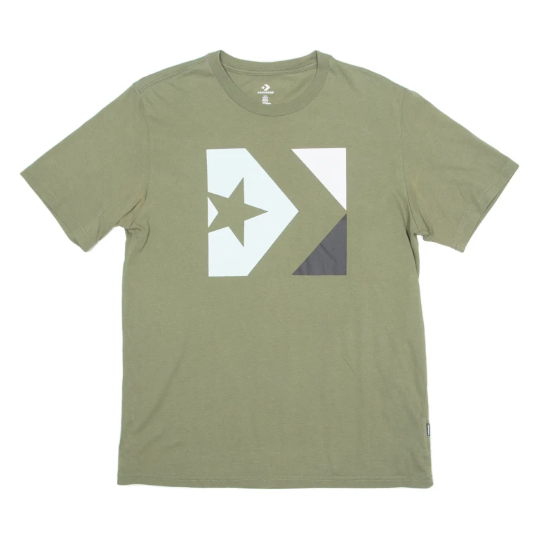CONVERSE Mens T-Shirt Green Crew Neck S