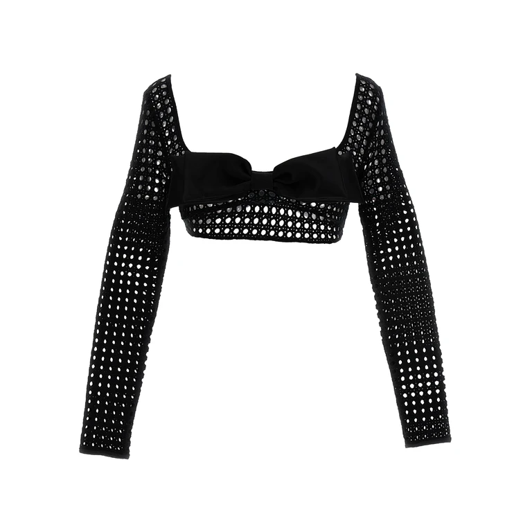 Giambattista Valli Black Polyester Long Sleeve T-Shirt - Women