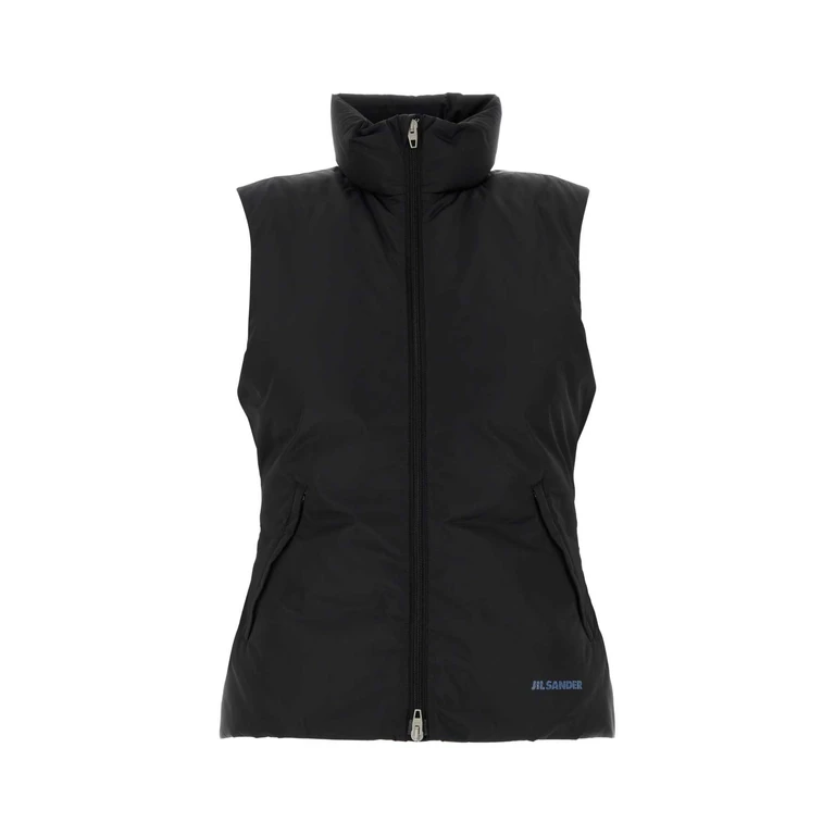 Jil Sander Black Polyester Sleeveless Jacket 001 Giubbini - Women