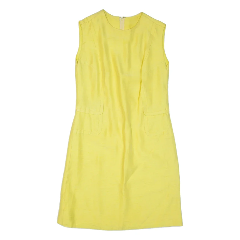 Womens Day Dress Yellow Sleeveless Knee Length M