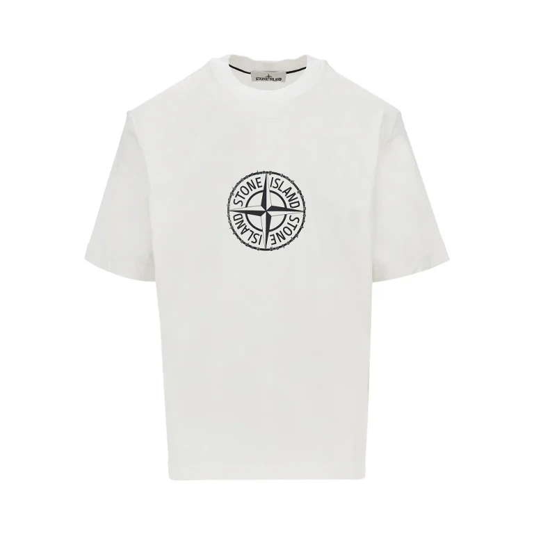 STONE ISLAND Logo print organic cotton T-shirt Man XL