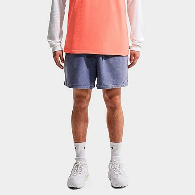 Nike Men's Club Fleece Washed Shorts in Diffused Blue/Diffused Blue Size: XS