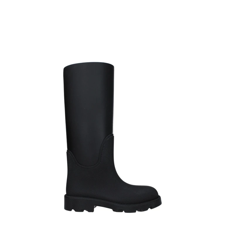 Black Cotton Rain Boots - Women