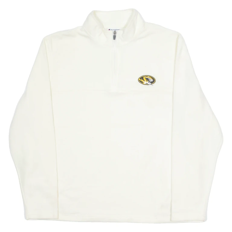 CHAMPION Wildcats Mens Fleece Cream 1/4 Zip Tight Knit XL