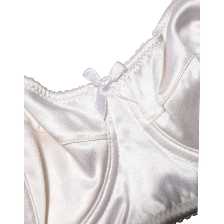 Dolce & Gabbana White Semi-Pad Underwire Balconette Bra Underwear Elastane Silk Clothing - Women