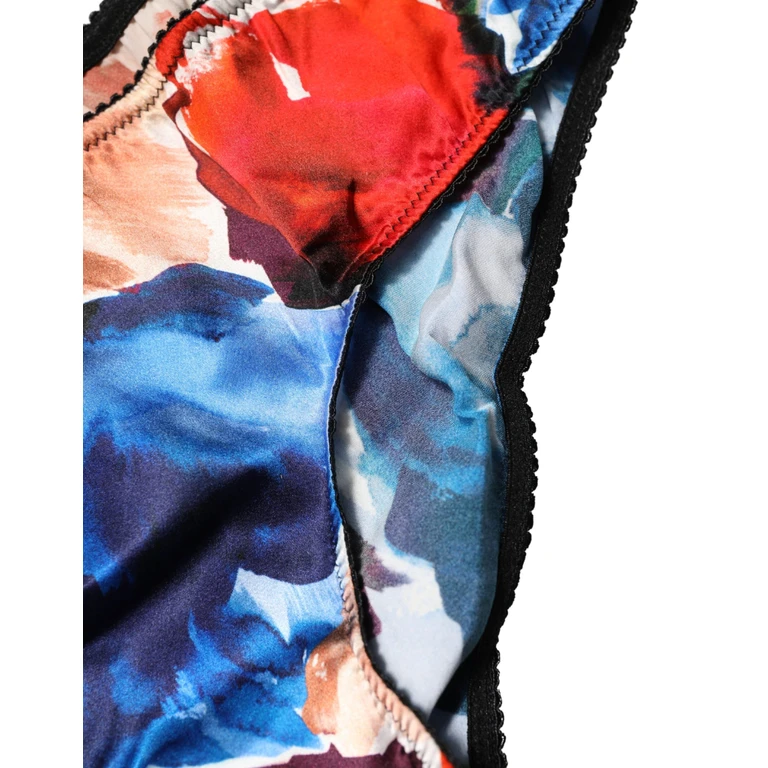 Dolce & Gabbana Multicolor Floral Mid Waist Brief Panty Underwear Silk Elastane Clothing - Women