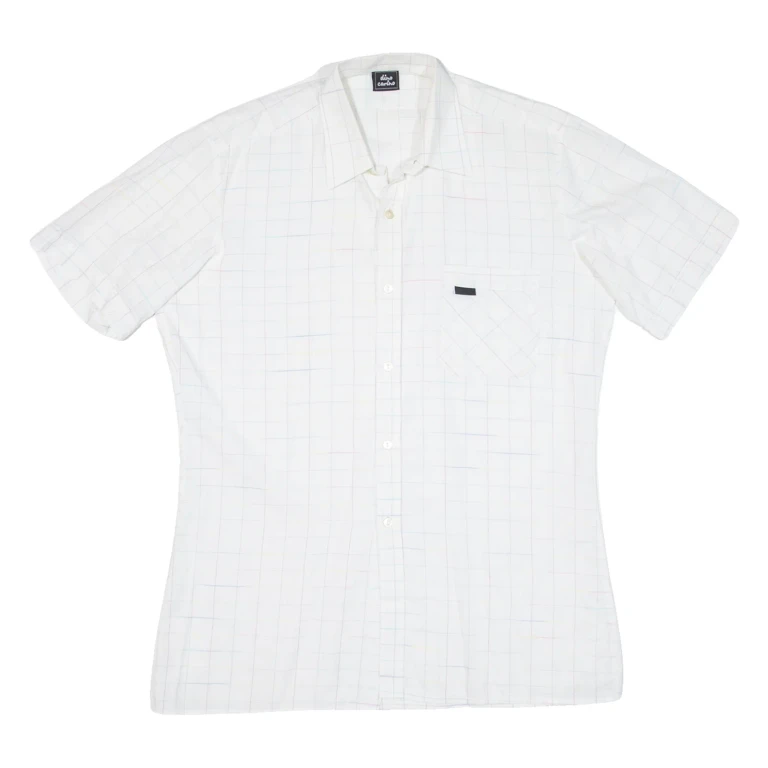 DINO CARINO Mens Shirt White Check M