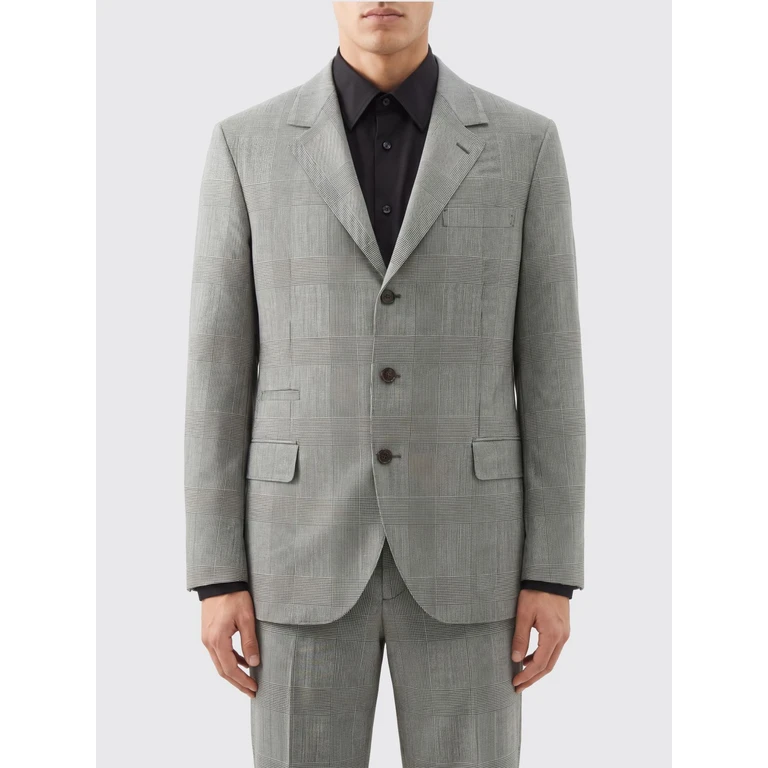 Prince of Wales Single-Breasted Virgin Wool Blazer (MN4767BTCC001)