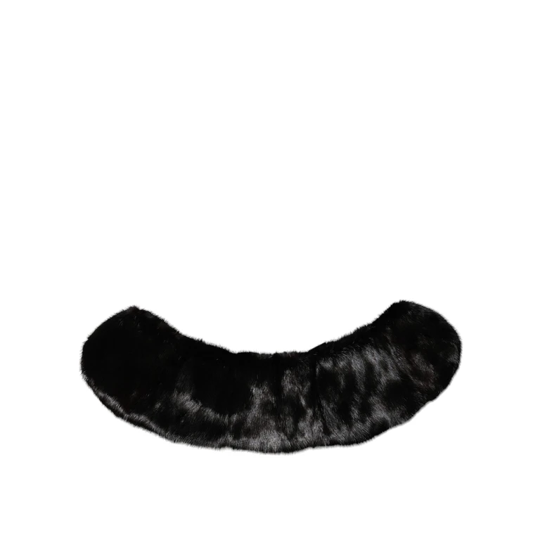 Dolce & Gabbana Black Fur Shawl Neck Wrap Cover Collar Scarf Mink - Women