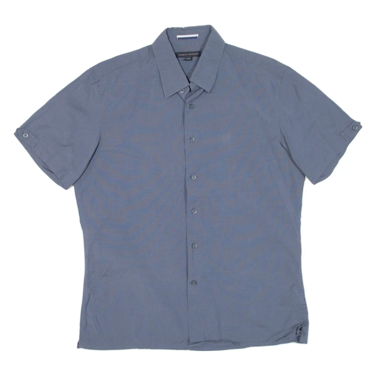 BANANA REPUBLIC Mens Plain Shirt Blue M
