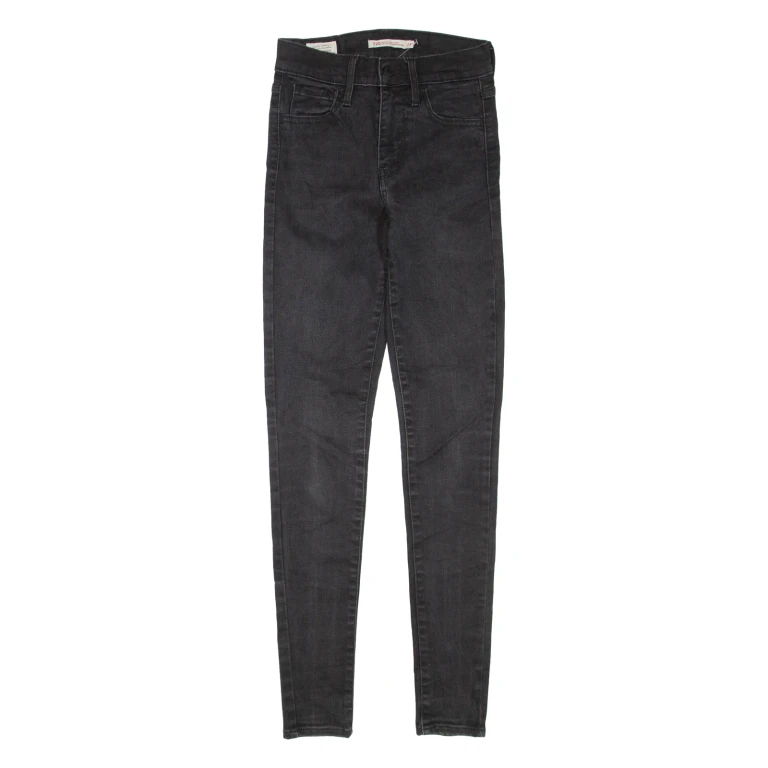 LEVI'S 720 Womens Jeans Black Regular Skinny W24 L29