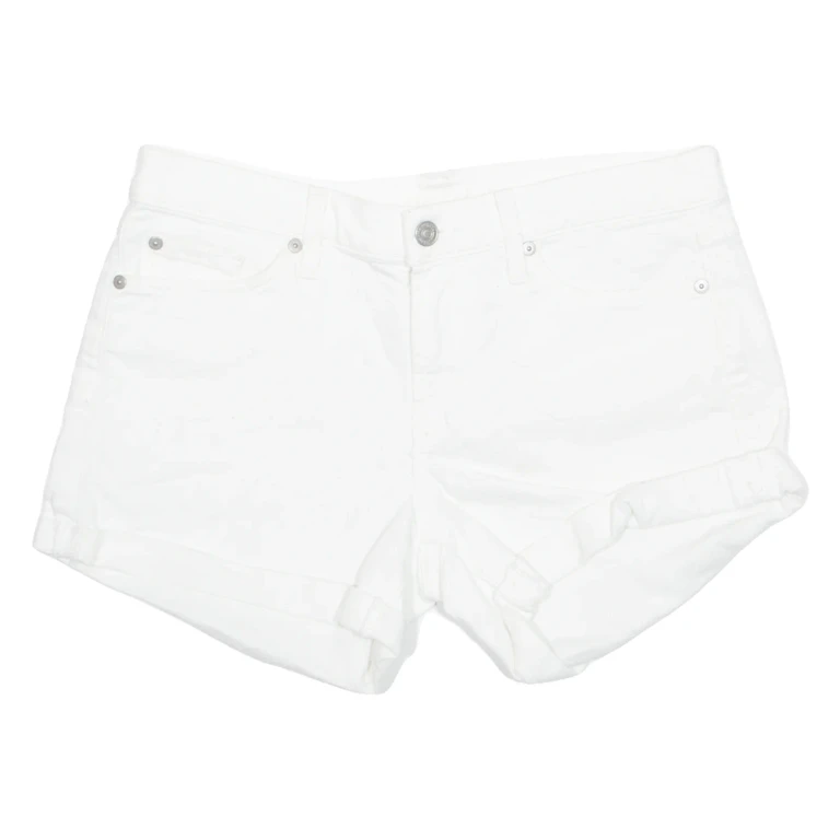 7 FOR ALL MANKIND Turn Up Womens Denim Shorts White M W30