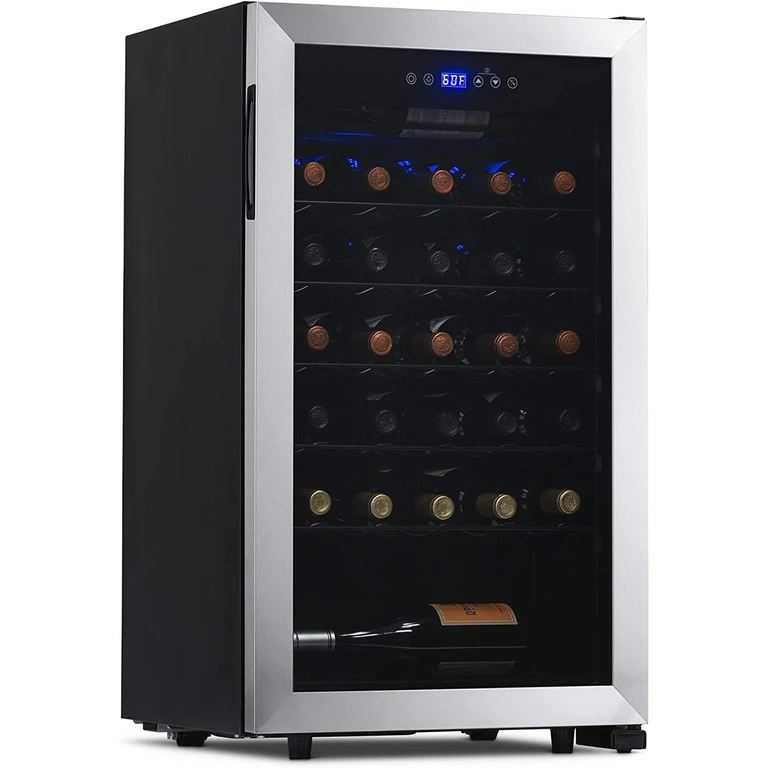 New Air 33 Bottle Freestanding Compressor Wine Fridge - Stainless Steel