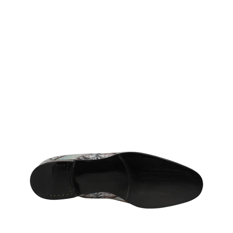Dolce & Gabbana Multicolor Velvet Baroque Dress Loafers Shoes Leather - Men