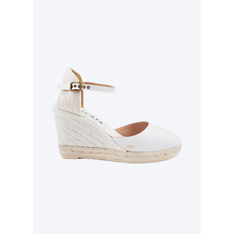 Satuna Canvas Espadrille Wedges - Beige / 5.5-6
