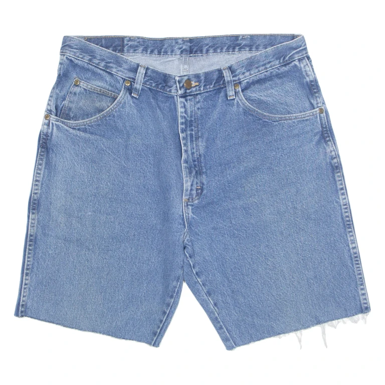 WRANGLER Cut Off Mens Denim Shorts Blue L W35