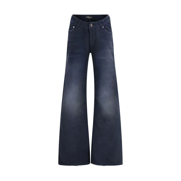 Blue Cotton Flared Jeans Clothing - Women