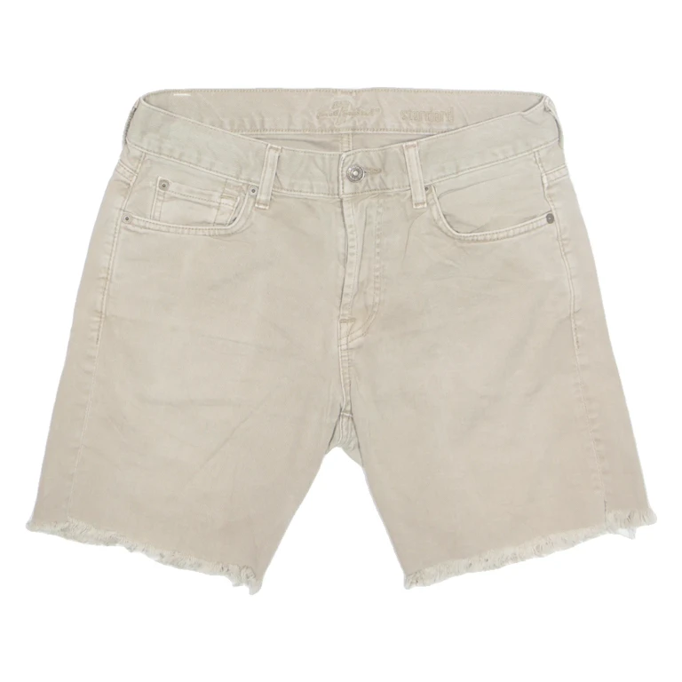 7 FOR ALL MANKIND Cut Off Mens Denim Shorts Beige M W32