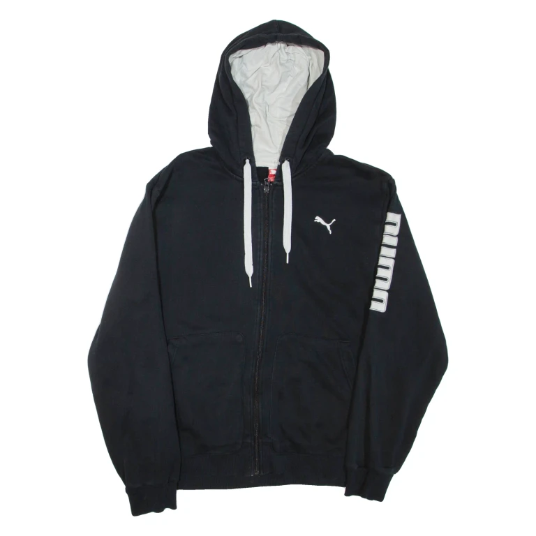PUMA Mens Black Hoodie Full Zip M