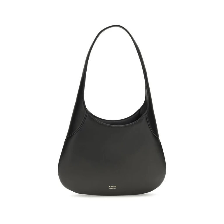 Khaite Black Calf Leather Bos Taurus Shoulder Bag - Women