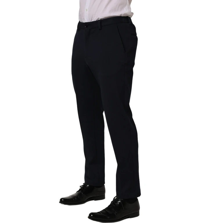 Dolce & Gabbana Black Cotton Tapered Leg Dress Trouser Pants - Men