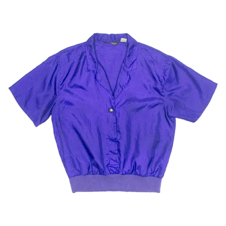 ASHLEIGH MORGAN Shirt Style Womens Blouse Blue Collared M