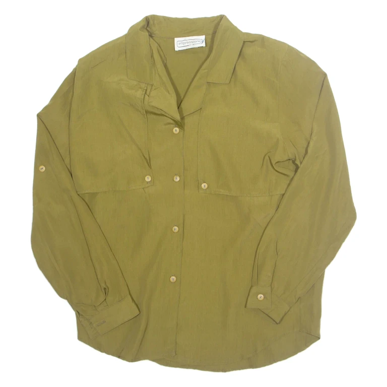 Womens Shirt Green Long Sleeve M