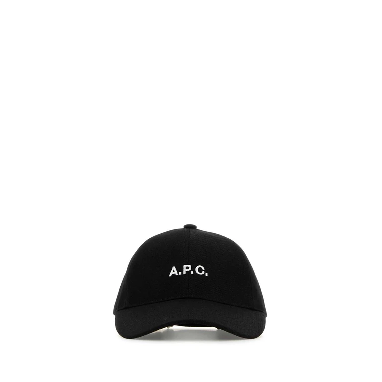 A. P.C. Black Stretch Cotton Charlie Baseball Cap Cappelli - Men
