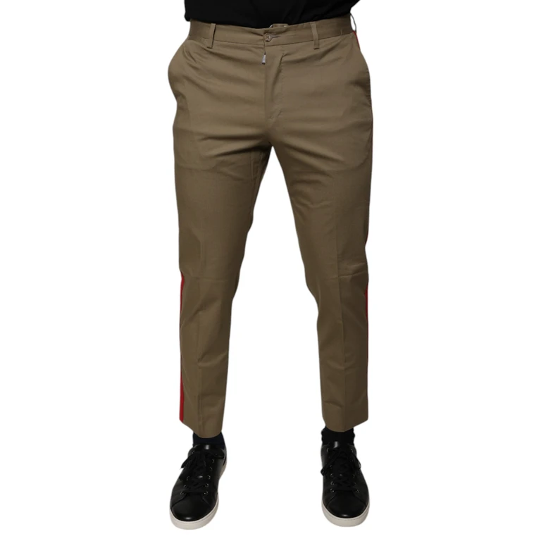 Dolce & Gabbana Brown Logo Men Casual Tapered Pants - Men