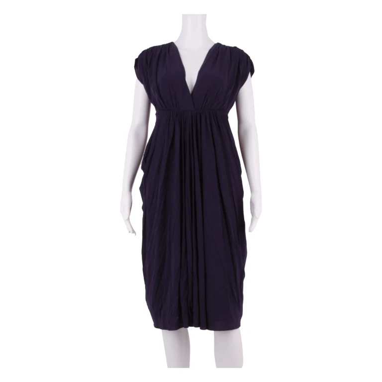 COAST Womens Day Dress Blue Short Sleeve Midi UK 8