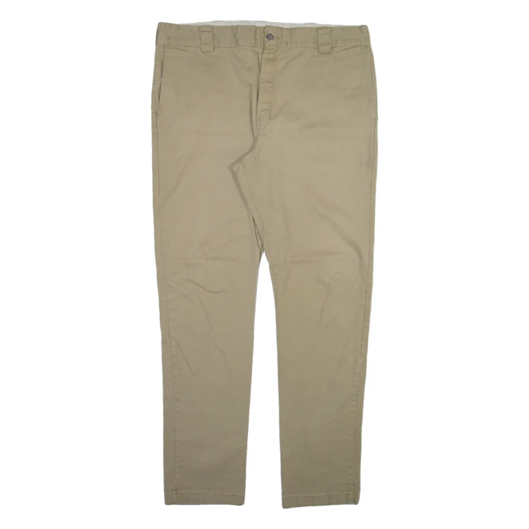 DICKIES Mens Trousers Beige Slim Skinny W38 L34