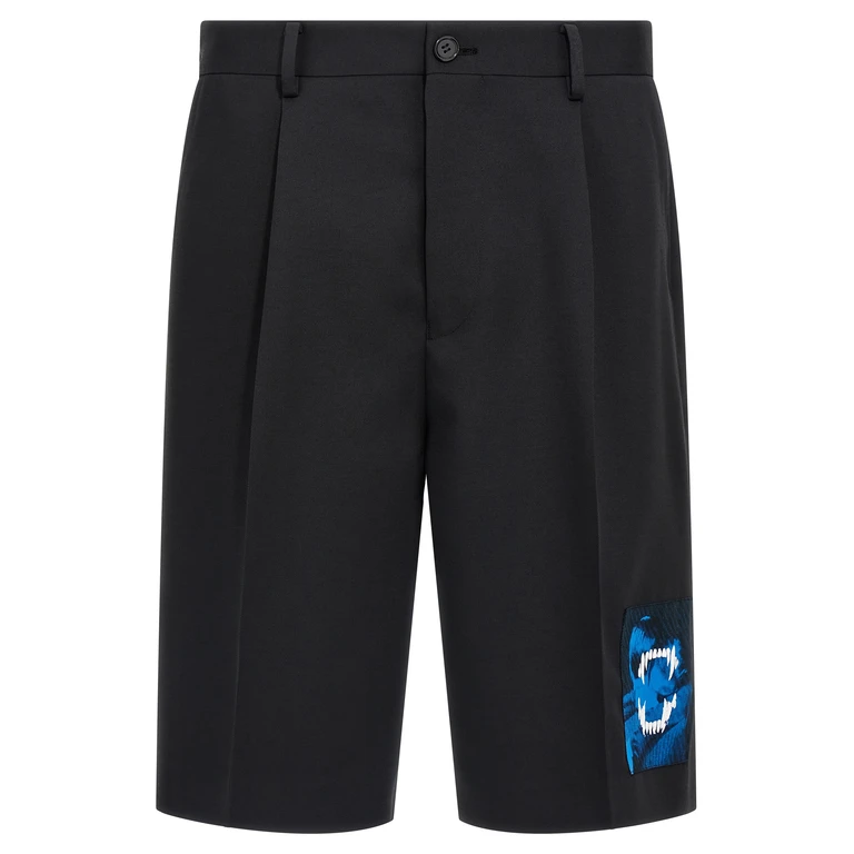 Undercover Black Polyester Bermuda Shorts - Men