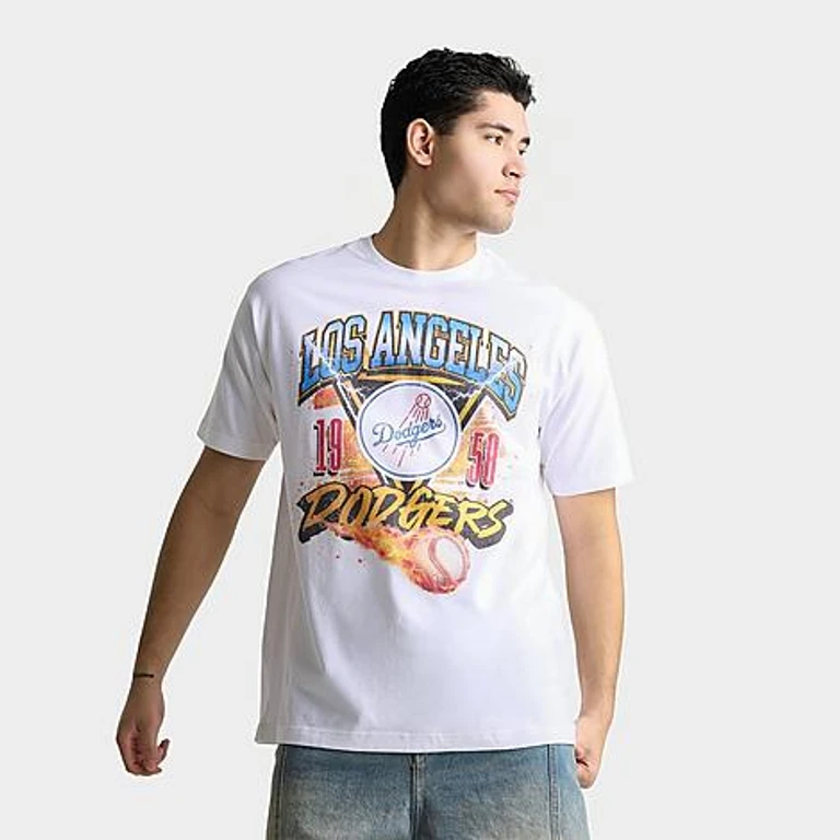 New Era Men's Los Angeles Dodgers MLB On Fire T-Shirt in White Size: Small