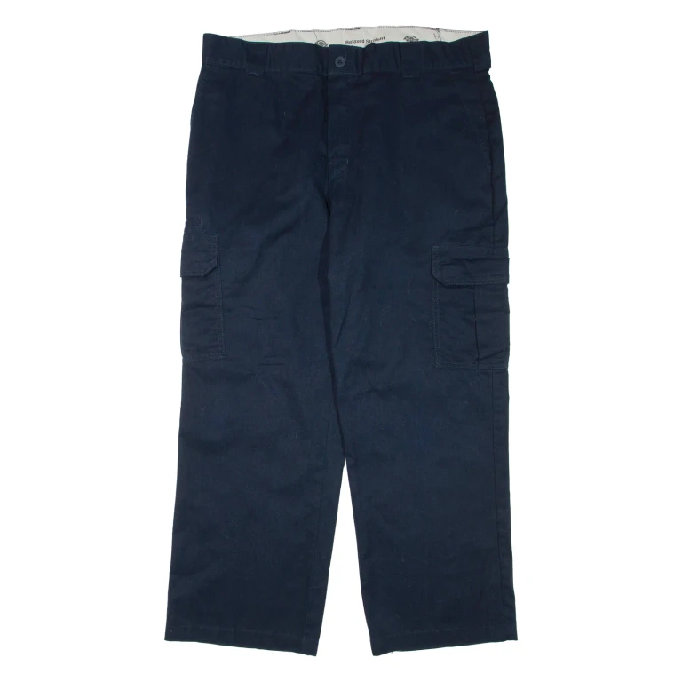 DICKIES Cargo Mens Trousers Blue Relaxed Straight W38 L30