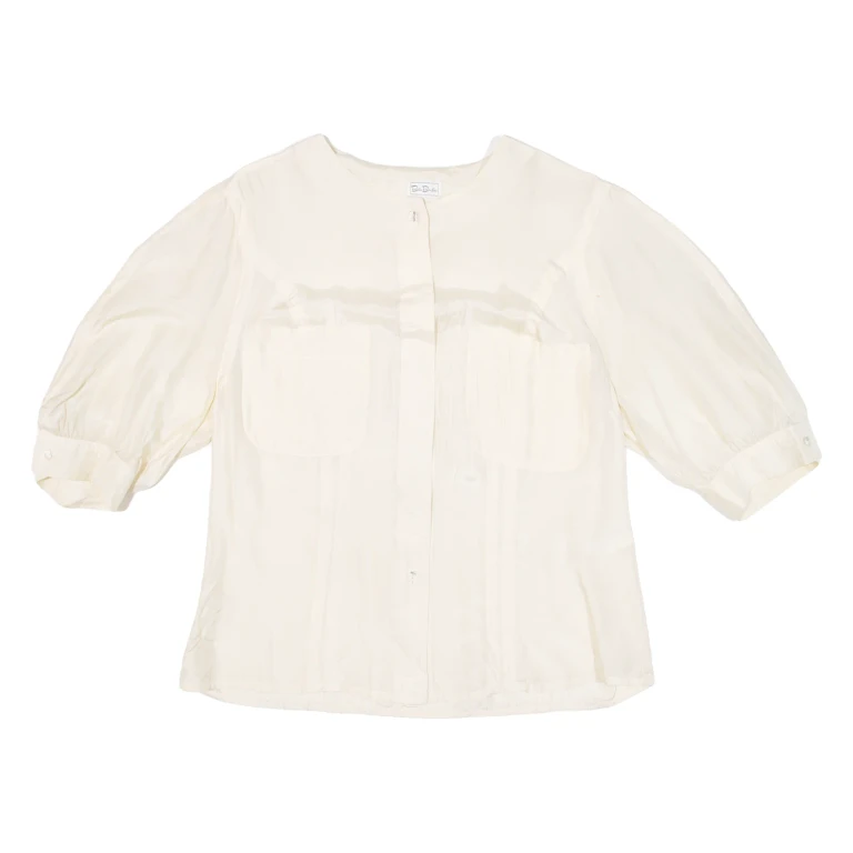 BETH BARCLAY Womens Plain Shirt Cream S