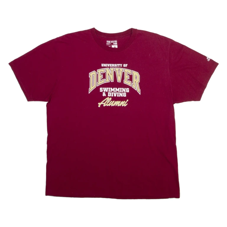 ADIDAS University Of Denver Mens T-Shirt Maroon USA XL