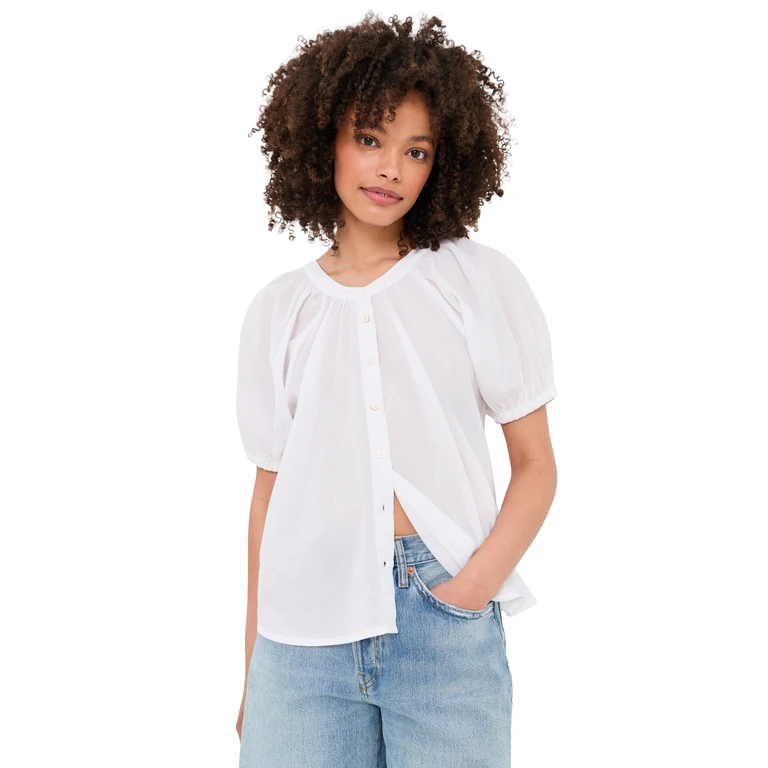 Faherty Voile Lettie Top White M