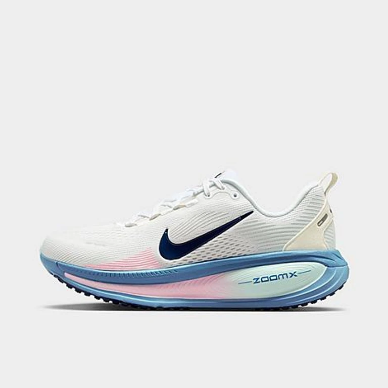 Nike Women's Vomero 18 Running Shoes in White/Work Blue/Barely Green Size: 5.5