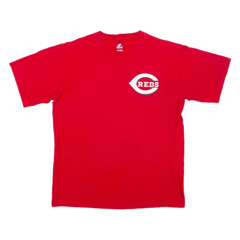 MAJESTIC Reds Mens T-Shirt Red USA L