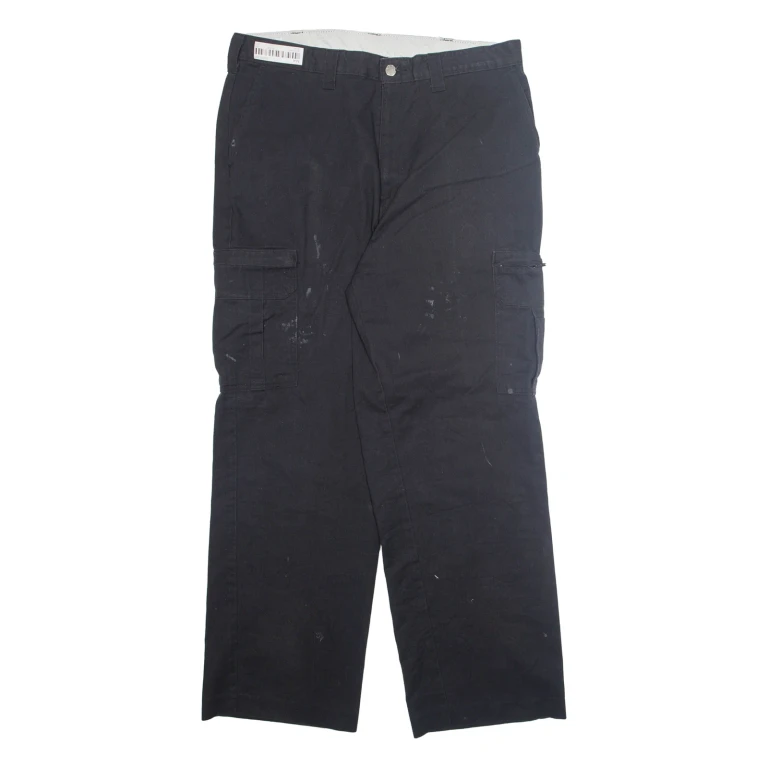 DICKIES Cargo Mens Trousers Black Regular Straight W36 L32