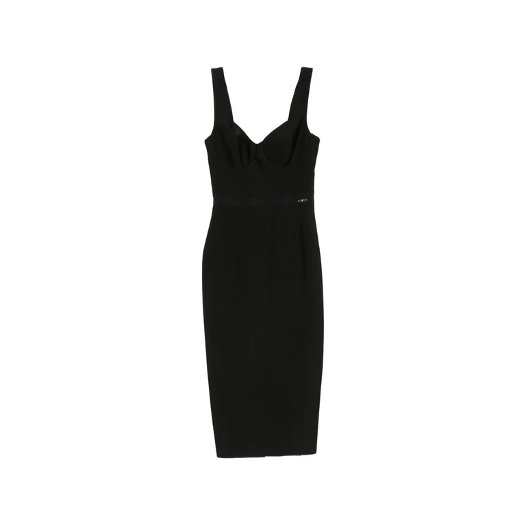 Sweetheart-neck Panelled Midi Dress