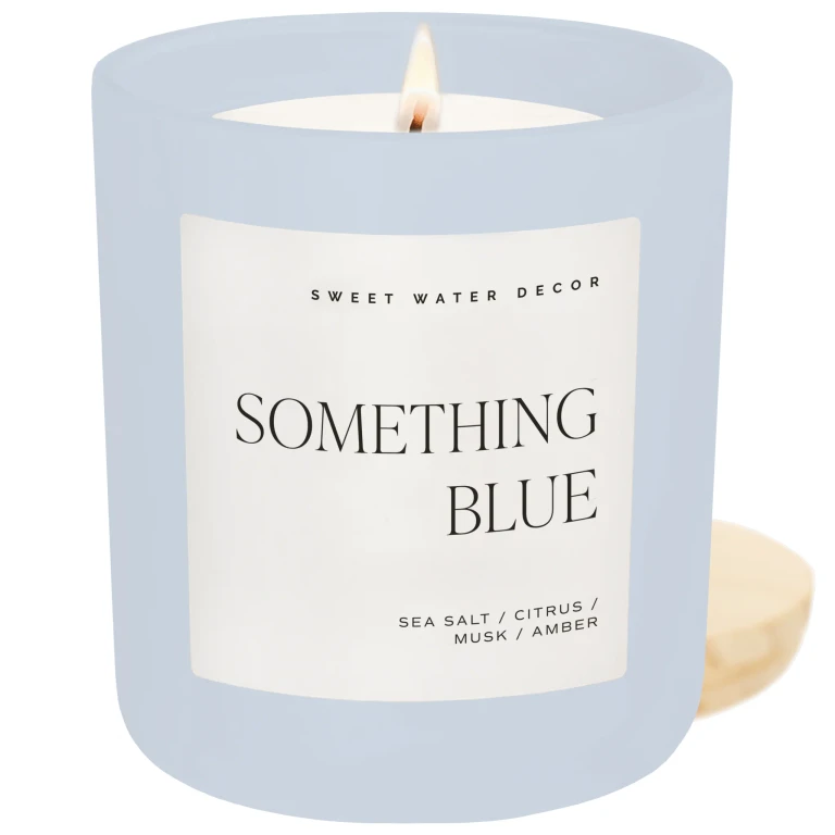 Something Blue Soy Candle - Blue Matte Jar - 15 oz (Salt and Sea)