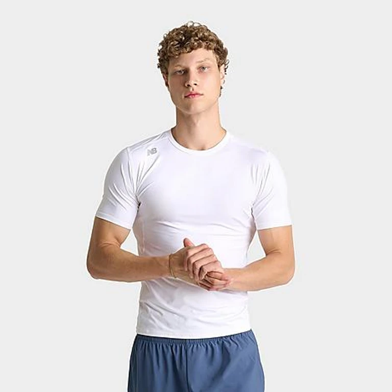 New Balance Men's Pace Compression Training T-Shirt in White Size: Small