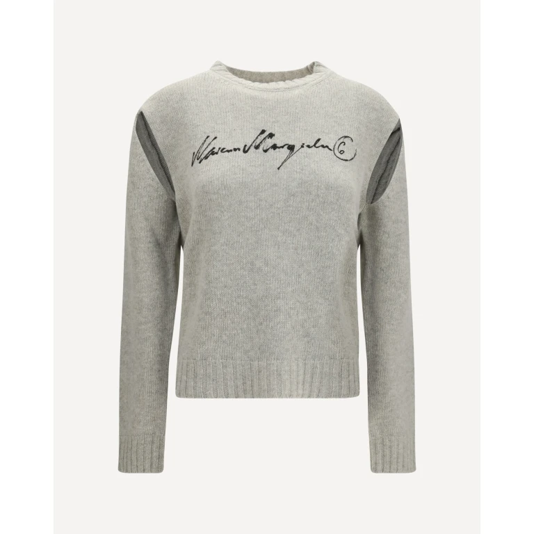 MM6 Knitted Sweater with logo lettering Female M