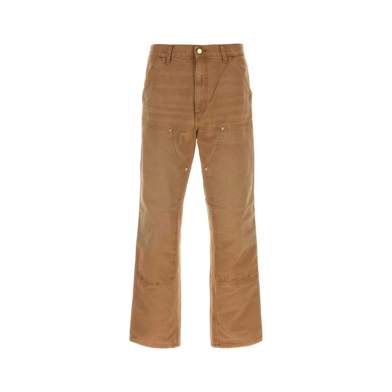 Carhartt Wip Camel Cotton Double Knee Pant Hamiltonbrownstonecanvas Pantaloni - Men