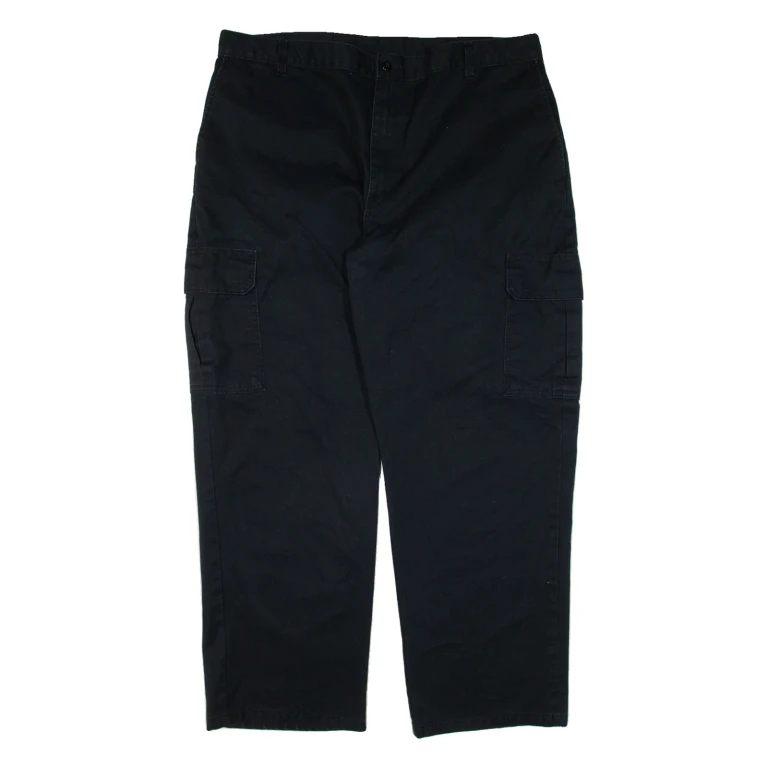 DICKIES Cargo Workwear Mens Trousers Black Relaxed Straight W38 L28