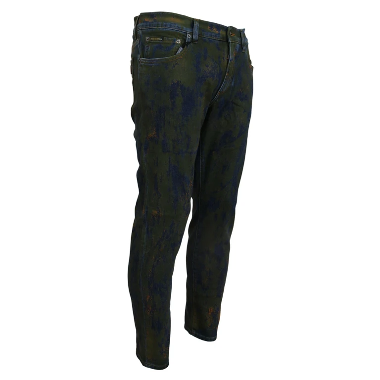 Dolce & Gabbana Blue Green Skinny Cotton Denim Jeans Clothing - Men